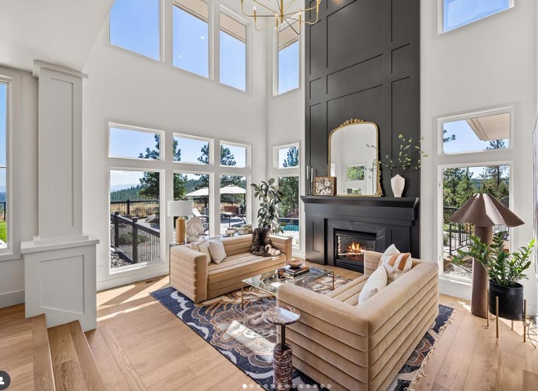 Outdoor patio with comfortable seating and garden view